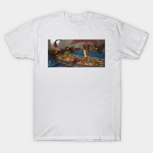 Ulysses and the Sirens by John William Waterhouse T-Shirt